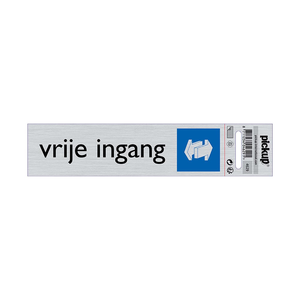bord alulook vrije ingang - 165x44 mm zelfklevend