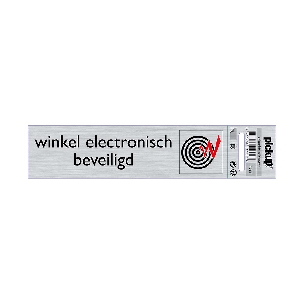 bord alulook winkel electr. beveiligd - 165x44 mm zelfklevend