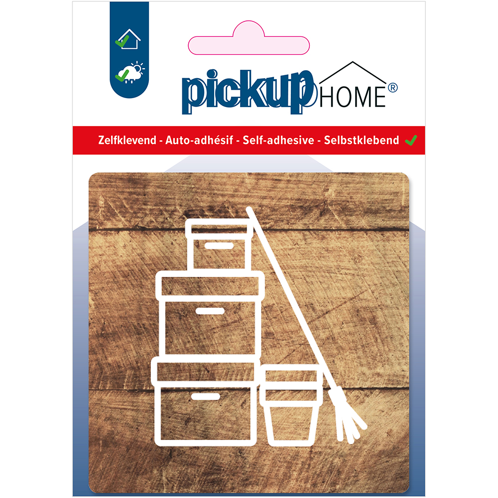 bord bezemkast houtlook - 90x90x3 mm acrylaat