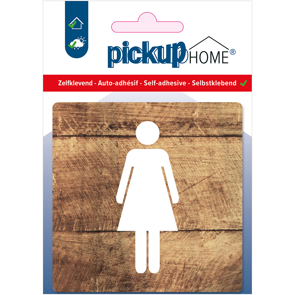 bord dames houtlook - 90x90x3 mm acrylaat