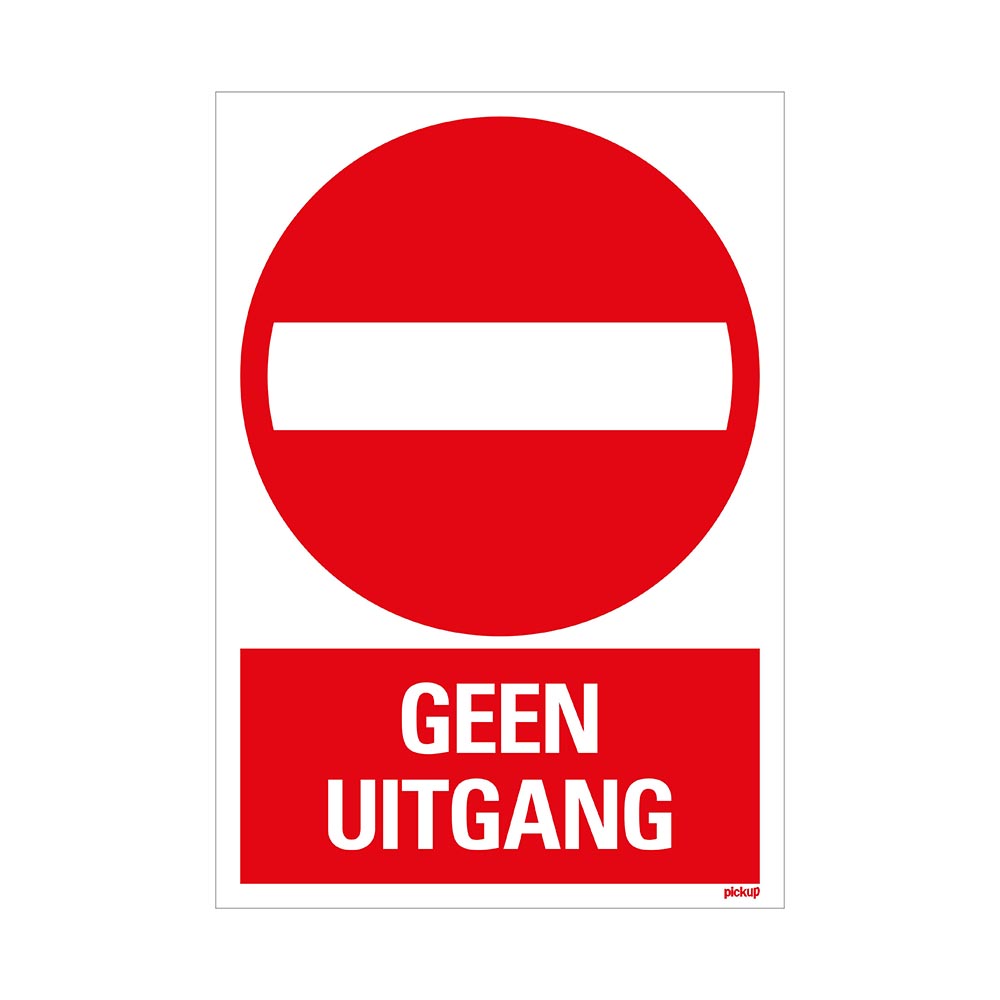 bord geen uitgang - 230x330 mm