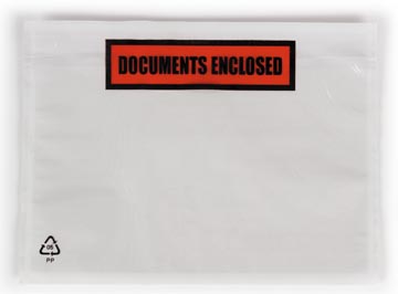 Paklijstenvelop Dokulops A6, Ft 165 X 115 Mm, Doos Van 1000 Stuks, Tekst: Documents Enclosed