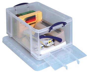 Really Useful Box Opbergdoos 64 Liter Met Opening Aan De Voorkant, Transparant