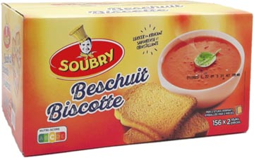 Soubry Beschuiten, Per 2 Verpakt, Doos Van 156 Stuks 046523
