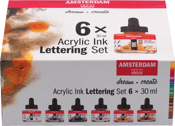 Acrylinkt 6X30Ml Ass Lettering