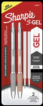Sharpie S-Gel Metal Zw Bl2+2