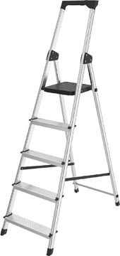 TRAPLADDER SL500 5TR ZILVER