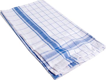 HANDDOEK RUIT 50X70CM BL PK6