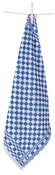 HANDDOEK RUIT 60X60CM WT/BL P6