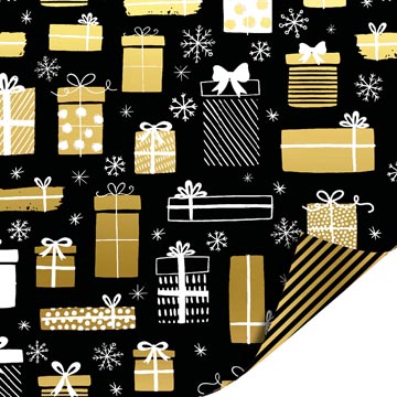 cadeaupap holiday zw/gd 50x100