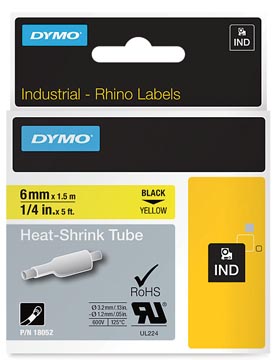 rhino krimpkous 6mm zwart/geel