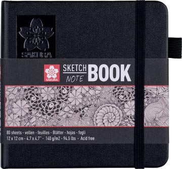 sakura schetsboek 12x12cm wit