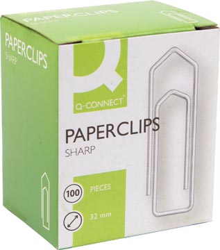 Q-Connect Papierklemmen, 32 Mm, Doos Van 100 Stuks