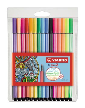 stabilo pen 68 etui ass 15x