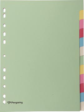 pergamy tabblad a4 pastel 12t