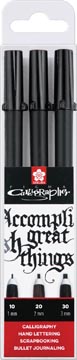 pigma calligrapher zwart 3x