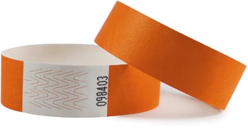 Combicraft Polsbandjes Tyvek, Oranje, Pak Van 100 Stuks