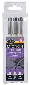 set pigma micron 3 black