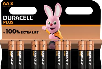 duracell plus 100% aa bls8