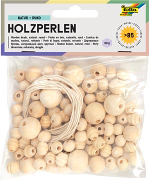 folia houten parels natuur 84x