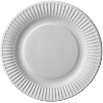 BORD KARTON ROND WIT 100X