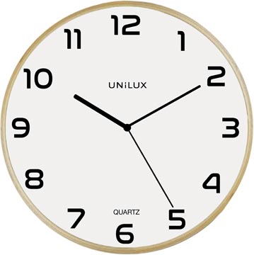 unilux baltic klok hout wit