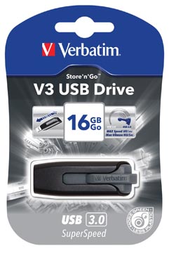 verbatim v3 usb3 16gb zwart