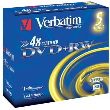 dvd+rw 4,7gb 4x jewel case 5x