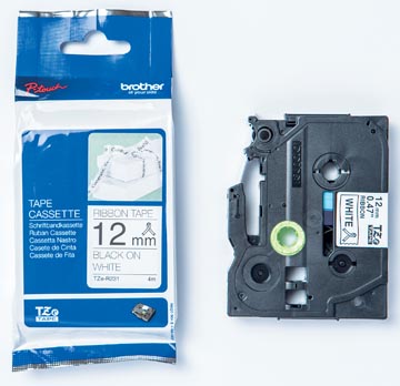 brother tape tze 12mm zw/wit