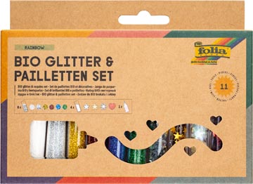 glitterset 10 tubes ass + lijm