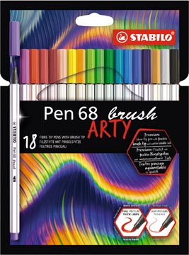 stabilo pen 68 brush x18 ass