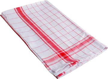 HANDDOEK RUIT 50X70CM RD PK6