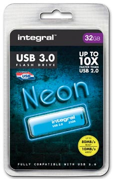 integral usb3 neon 32gb blauw