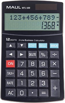 Maul Bureaurekenmachine Mtl 600, 2-Regelig, Zwart