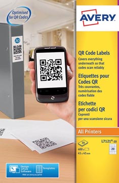 qr etik 45x45mm 400st wit