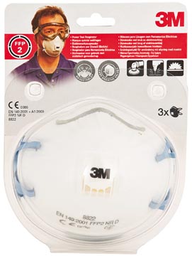 3M FIJNSTOFMASKER FFP2 CUP 3X