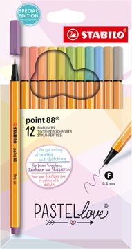 point 88 fineliner pastel x12