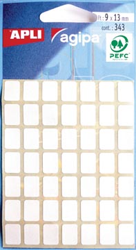 etui 343 etiket.wit 9x13mm