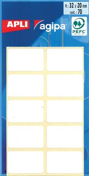 etui 70 etiket.wit 20x32mm