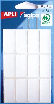 etui  84 etiket.wit 15x35mm