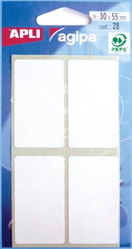 etui 28 etiket.wit 30x55mm