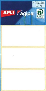 etui 21 etiket.wit 34x75mm