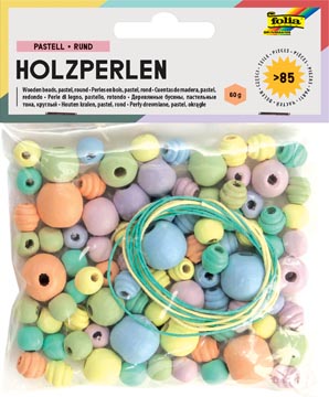 folia houten parels pastel 84x