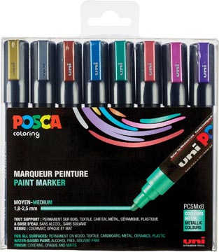 posca marker pc5m metallic 8x