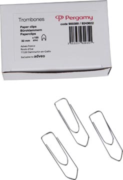 pergamy paperclips 32mm ds100