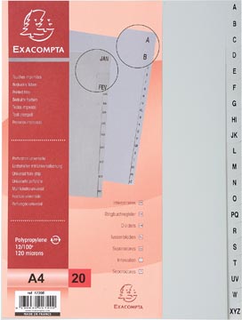 tabbladen a4 pp a-z 20t grs
