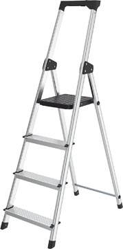 TRAPLADDER SL400 4TR ZILVER