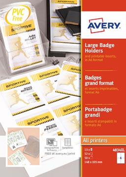 avery badge 148x105mm ds50
