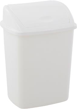 Afvalbak Met Swing Deksel 15 Liter - Wit