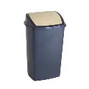 Afvalbak Swing Met Deksel, 50 Liter - Blauw-Créme